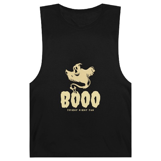 BOOO Fright Night Fun Ghost Halloween Barnard Tanks