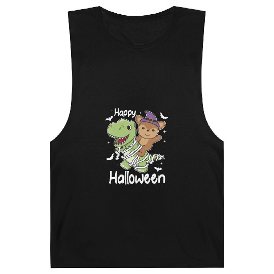 Deer Happy Halloween T-rex Mummy Costume Barnard Tanks