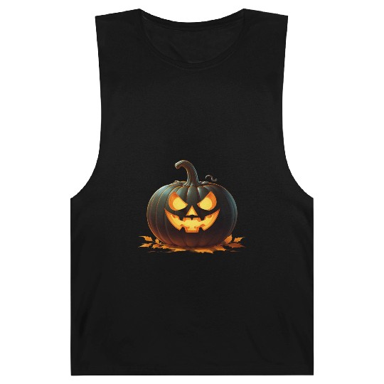 Midnight Glow: Enchanted Halloween Pumpkin Barnard Tanks