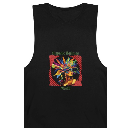 Elegant Hispanic Heritage Month Feathered Mask Barnard Tanks