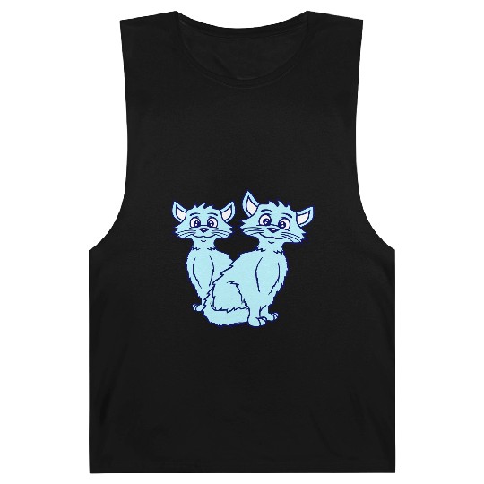 Two Happy Cats 2 Friends Love Couple Kitten Team Barnard Tanks