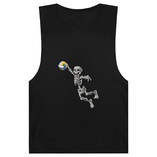 Volleyball Skeleton Volleyball Player Halloween Barnard Tanks