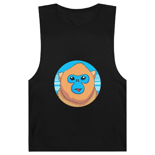 Monkey Lover Cute Snub Nosed Monkey Face Barnard Tanks