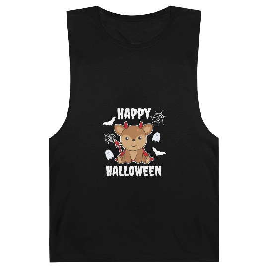 Deer Happy Halloween Cute Devil Witch Costume Barnard Tanks