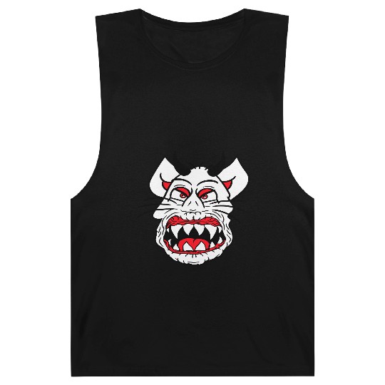 Demon Monster Cat Halloween Fun Horror Devil Horns Barnard Tanks