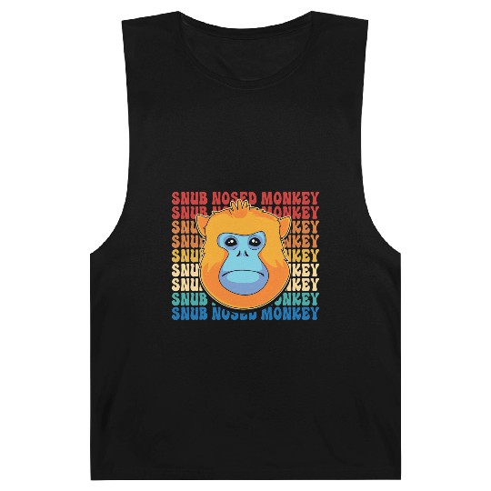 Retro Golden Snub Nosed Monkey Cute Monkey Face Barnard Tanks