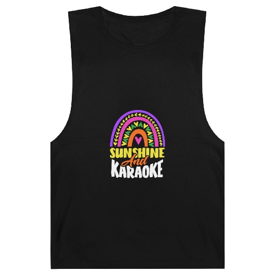 Sun And Karaoke Rainbow Heart Barnard Tanks