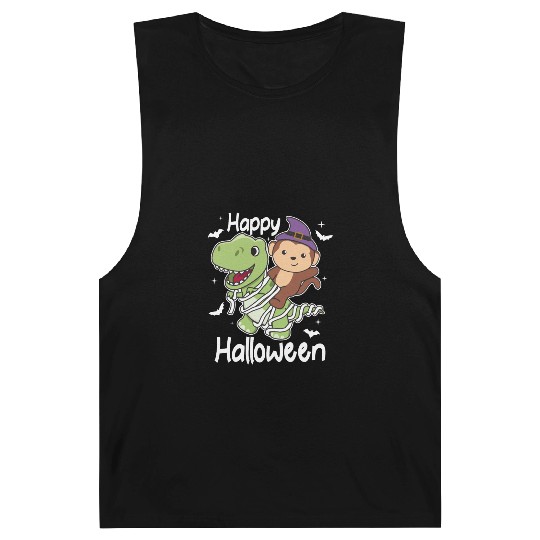 Monkey Happy Halloween T-rex Mummy Costume Barnard Tanks