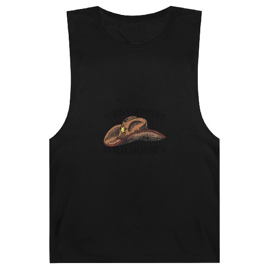 Wild Flowers Wild Horses Cowboy Hat Women's Barnard Tanks