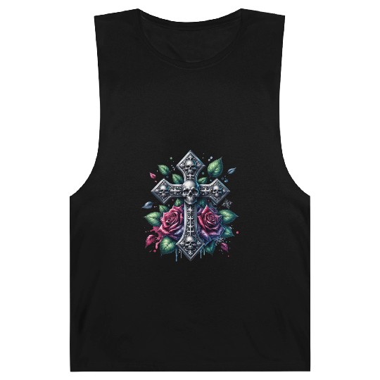 Gothic Collection - Cross, Skulls & Red Roses Barnard Tanks