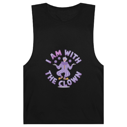 I Am With the Clown - Creepy & Funny Halloween Barnard Tanks