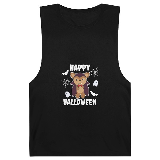 Deer Happy Halloween Cute Devil Vampire Costume Barnard Tanks