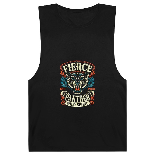 Fierce Panther Old School Tattoo Wild Barnard Tanks