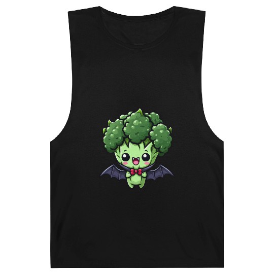 Cute Halloween Broccoli Vampire Cartoon Barnard Tanks