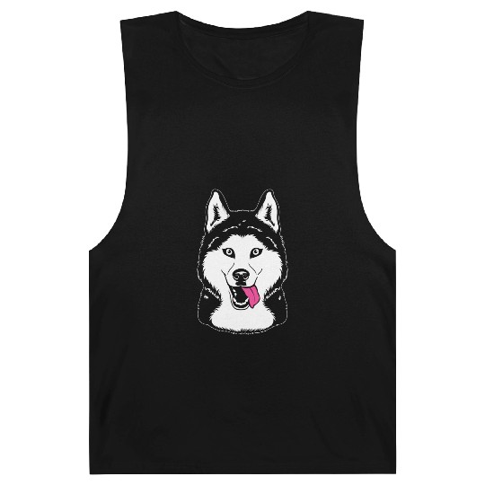 Cute Siberian Husky Face For Dog Owner Barnard Tanks
