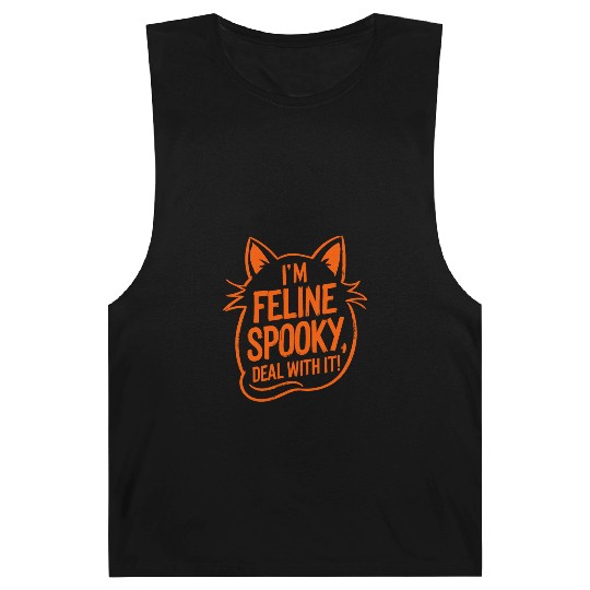 I’m Feline Spooky Cat Halloween Saying Barnard Tanks