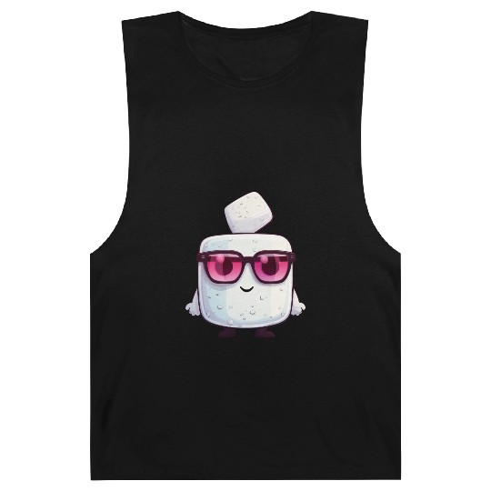 Kawaii Marshmallow with Sunglasses Barnard Tanks