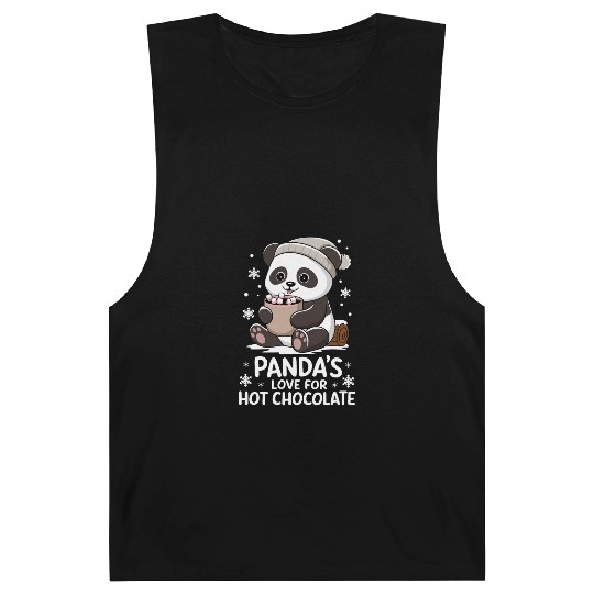 Panda's Love For Hot Chocolate Winter Vibes Barnard Tanks