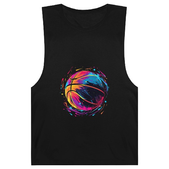 Retro Basketball Synthwave Barnard Tanks