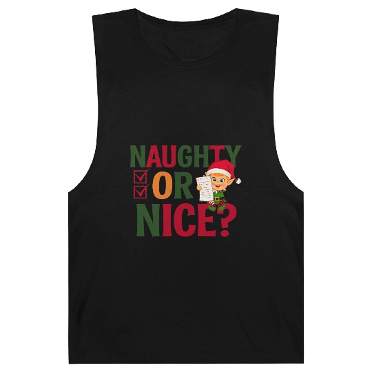 Naughty or Nice Elf Checklist Christmas Fun Barnard Tanks