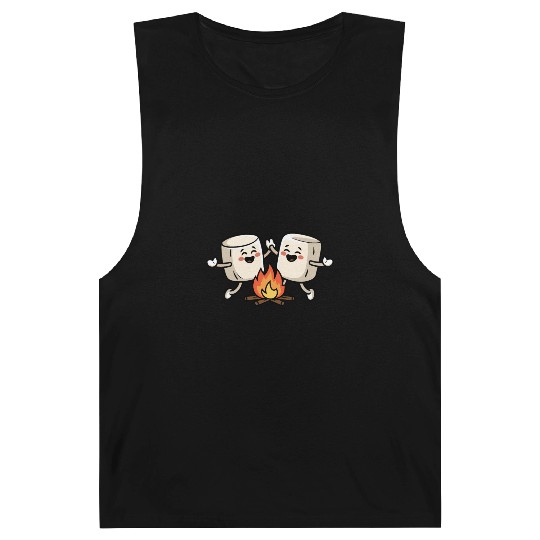 Happy Campfire Marshmallow Friends S'mores Barnard Tanks