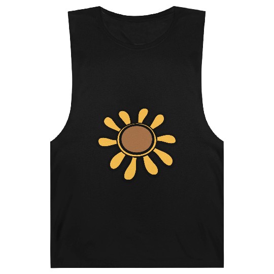 Little Happy Sunflower Flower Sun Funny Cartoon Barnard Tanks
