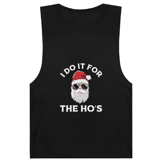 I Do It For the Ho's (Funny Christmas Santa) Barnard Tanks