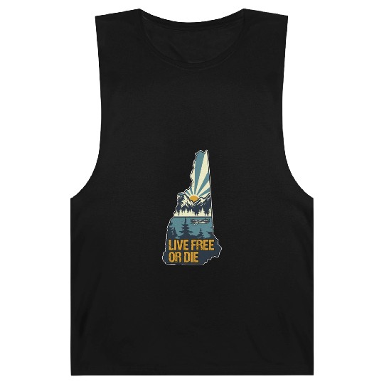 Live Free or Die Retro New Hampshire Nature Barnard Tanks