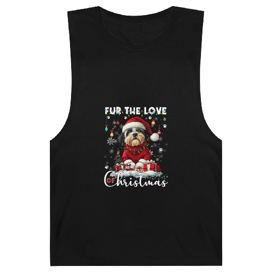 Shih Tzu Christmas Tree Lights Decorations Dog Barnard Tanks
