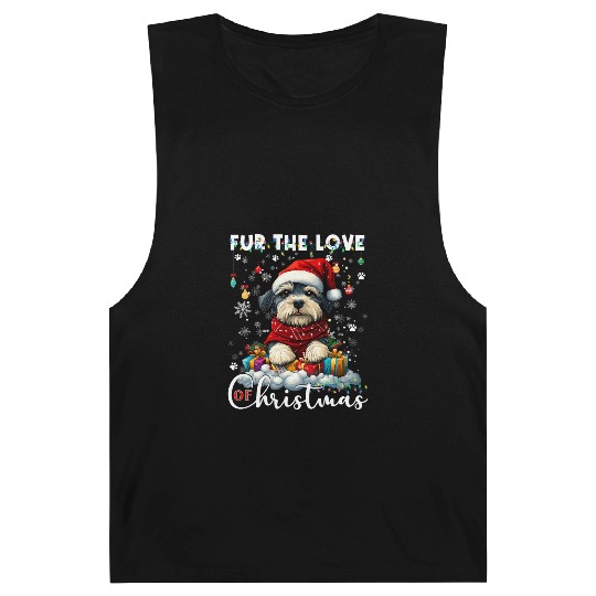 Shih Tzu Christmas Tree Lights Decorations Dog Barnard Tanks