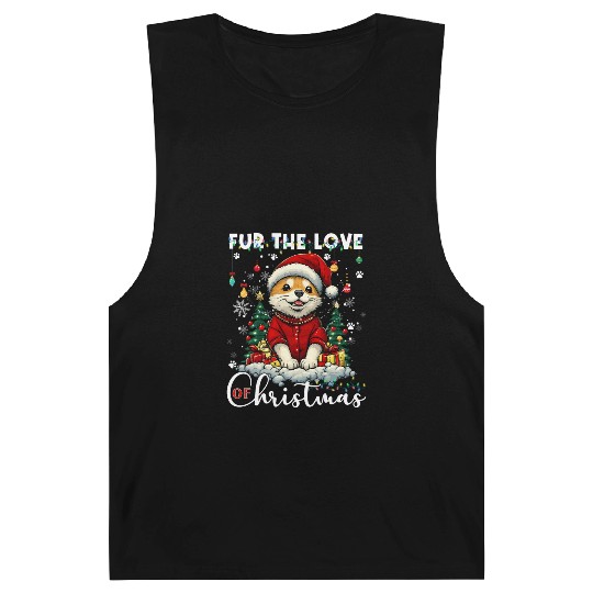 Akita Christmas Tree Lights Decorations Dog Lover Barnard Tanks