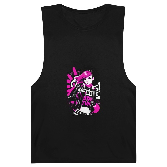 Urban Punk Street Art with Neon Pink Accents Barnard Tanks