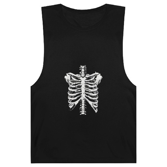 skeleton rib cage spooky halloween Barnard Tanks