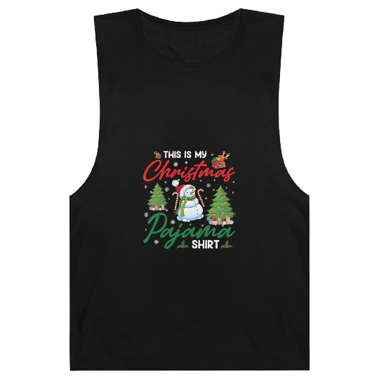 This Is My Chirstmas Pajama Barnard Tanks Cute Snowman