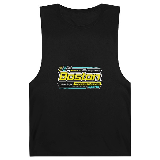 Stay Strong Boston Massachusetts City Yellow Barnard Tanks