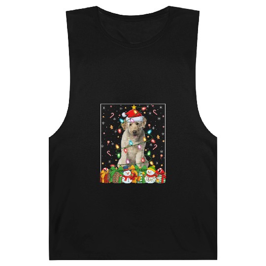 Labradoodle Dog Christmas Lights Barnard Tanks