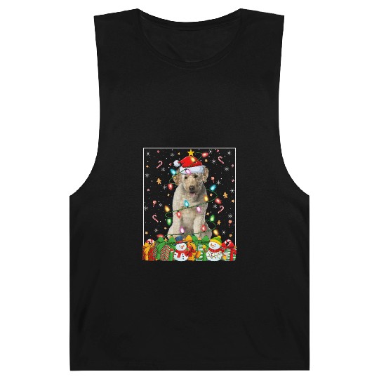 Labradoodle Dog Christmas Lights Barnard Tanks