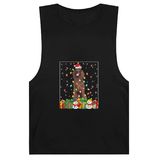 Irish Setter Dog Christmas Lights Barnard Tanks