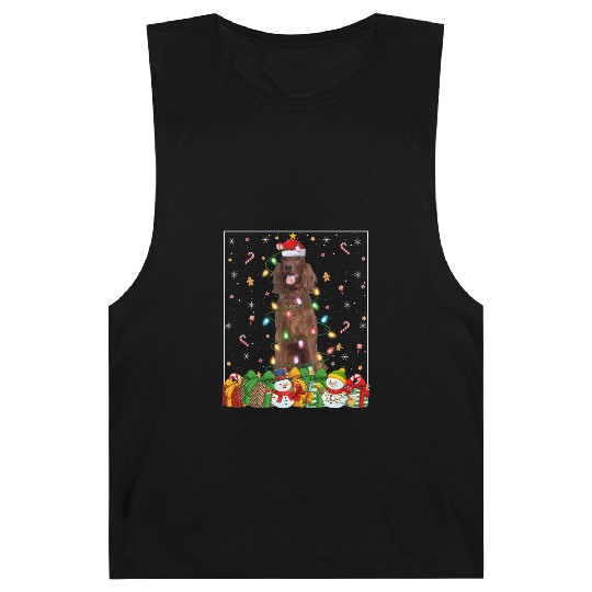 Irish Setter Dog Christmas Lights Barnard Tanks