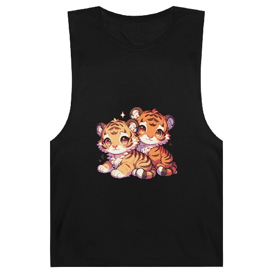 Adorable Baby Tiger Cubs Artwork - Cute and Barnard Tanks