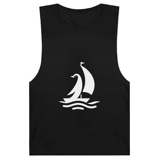 Penguin sailboat sailing silhouette minimalist Barnard Tanks