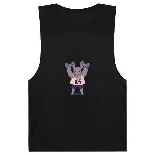 Gym Rat Proud Dad Weightlifting Barnard Tanks