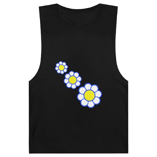 3 White Daisies Flowers Spring Summer Pretty Barnard Tanks