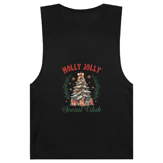 Holly Jolly Soociial Clubb Chrsitmas Barnard Tanks