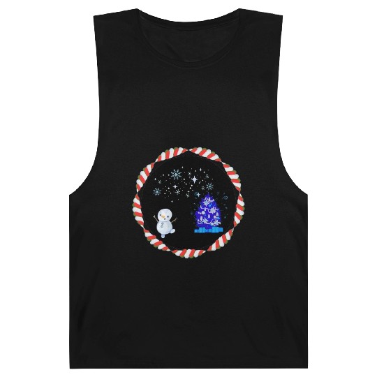 Festive Christmas Illuminated Tree with Snowman Barnard Tanks