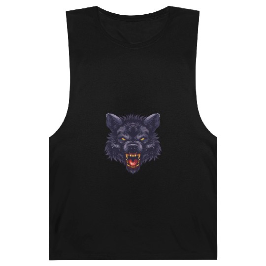 dark wolf face Barnard Tanks