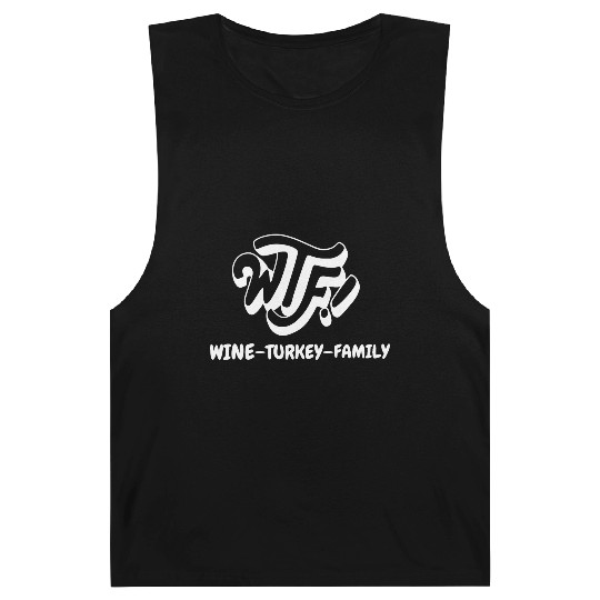 WTF Wine Turkey Family Funny Thanksgiving Barnard Tanks