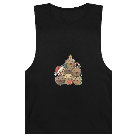 Otter Christmas Tree Funny Animal Christmas Barnard Tanks