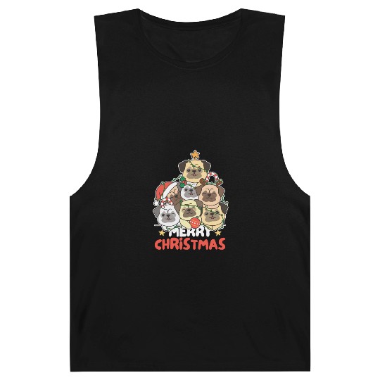 Pug Christmas Tree Merry Christmas Barnard Tanks