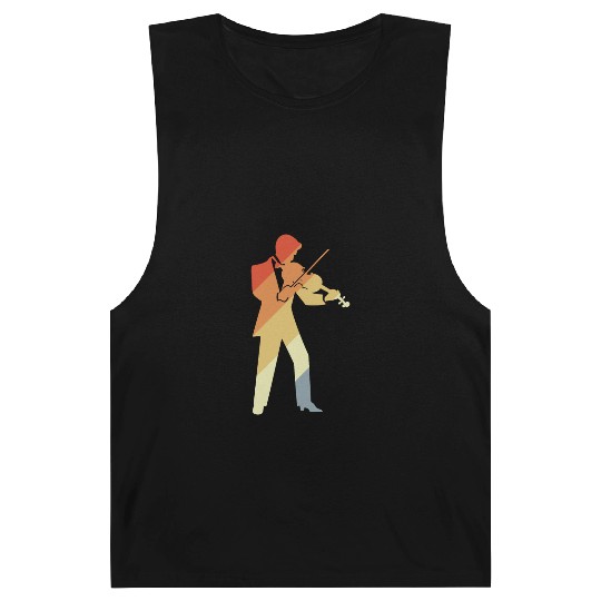 Retro Violin Boy Graphic Barnard Tanks